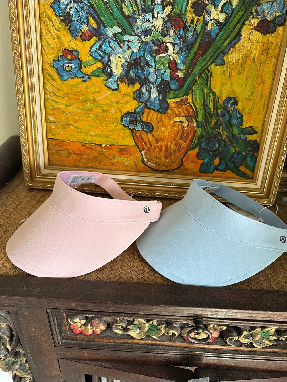 Lululemon Pink & Light Blue Sun Visors - Pair